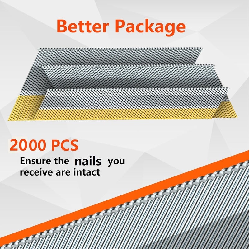 SITLDY 15 Gauge DA Angled Finish Nails, 34-Degree, 1-1/2 Inch 2000-Pack Galvanized, for Pneumatic, Electric Angled Finish Nailer - Image 4